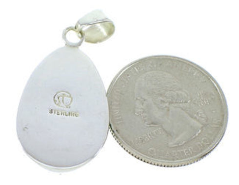 Turquoise Inlay Genuine Sterling Silver Pendant BW74369